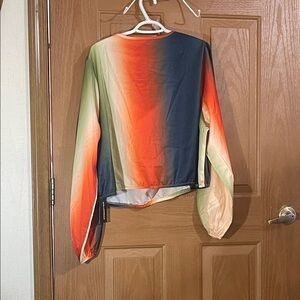 Vibrant Gradient Long Sleeve Blouse